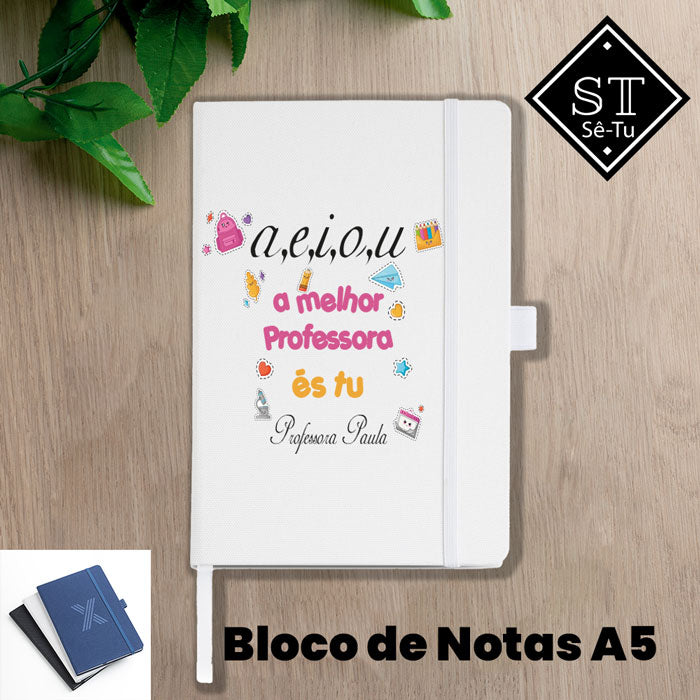 Bloco de Notas Professora A.E.I.O.U